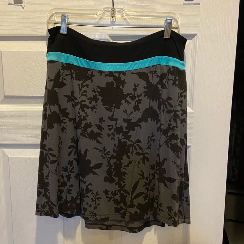 Floral Mini Skirt with Teal Accent